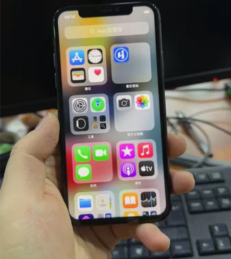 iphoneX黑色苹果手机，过年了换了新手...