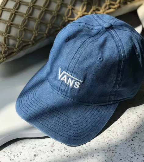 VANS 万斯 刺绣男女通用牛仔蓝棒球帽 ...