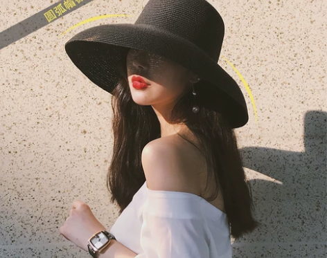 法式风情大檐帽赫本风钟形草帽优雅帽子女夏遮...