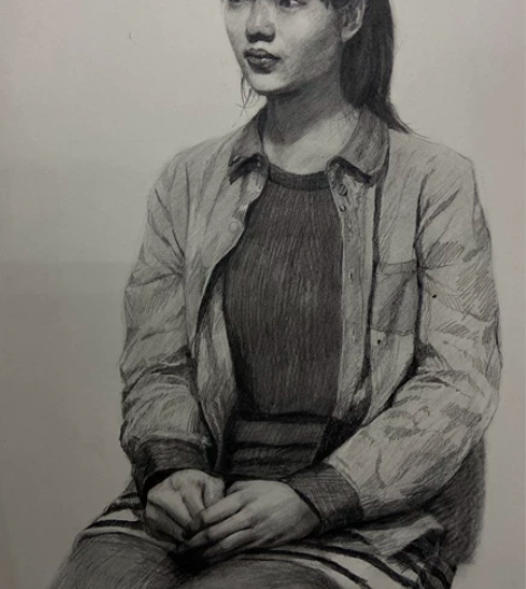 四开素描人物半身，原作，同质量作品多幅，有...