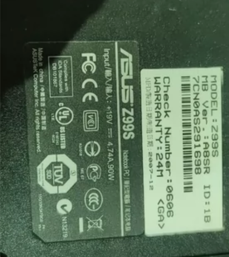 华硕z99s笔记本，8成新功能完好正常使用...