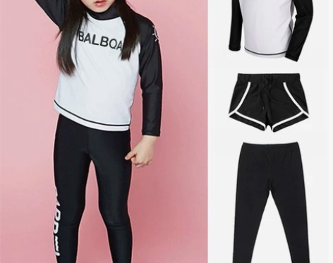 宝宝泳衣韩国儿童泳衣男女童分体长袖防晒泳衣...