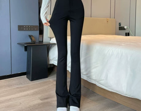 加绒加厚裤子女秋冬2022新款小个子高腰垂...