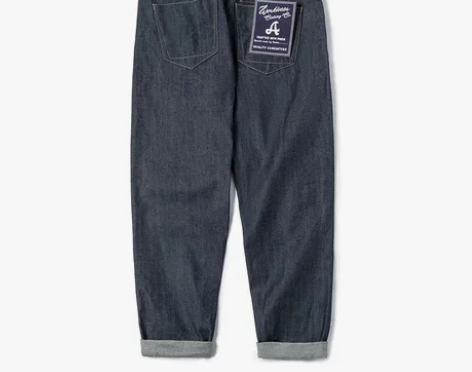 马登工装日系复古原牛赤耳牛仔裤丹宁直筒重磅...