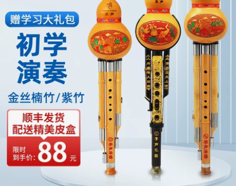 葫芦丝 乐器葫芦丝金丝楠竹紫竹c调小学生儿...
