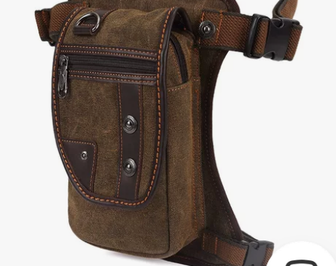 美式复古帆布腰包户外斜挎包男士欧美风战术腿...