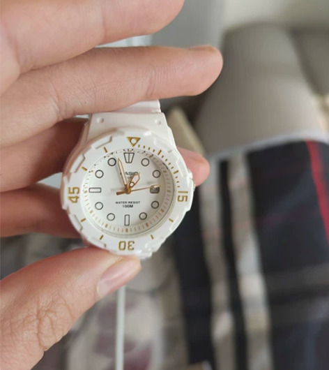 卡西欧，冰淇淋马卡龙配色，潜水风，白色，女...