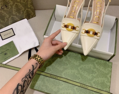 GUCC*女士竹节马衔扣浅口鞋 单鞋 凉鞋...