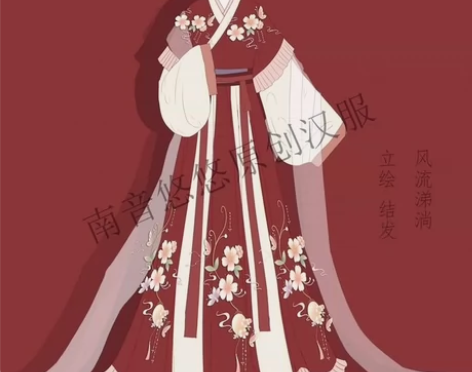 南音悠悠【醉花间】原创晋制汉服女交领半袖齐...