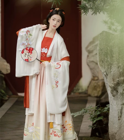 千韵岗汉服女正品原创中国风古装白菜全套对襟...