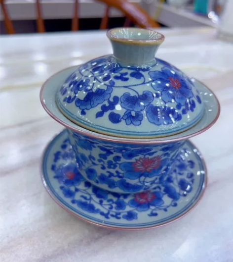 老淘泥青花盖碗150毫升容量，到手价仅99...