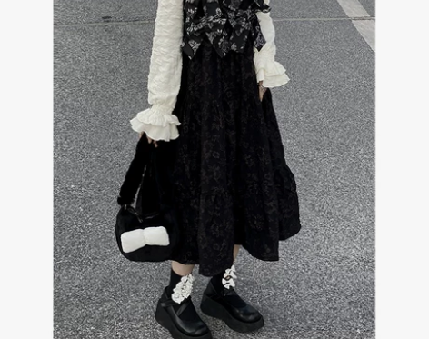 原创设计师款碎花背带裙女山本耀司风夏季重工...