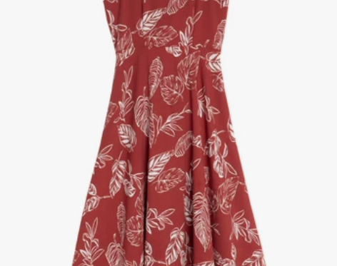 小镇姗姗 红色连衣裙背带裙 很仙的法式复古...