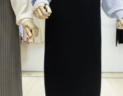 显瘦坑条针织半身裙女2018秋冬松紧高腰一...