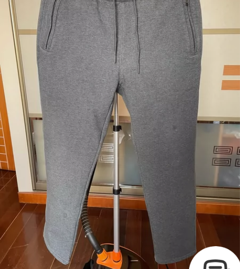 男士纯棉直筒宽松加绒加厚秋冬款休闲裤,拉链...