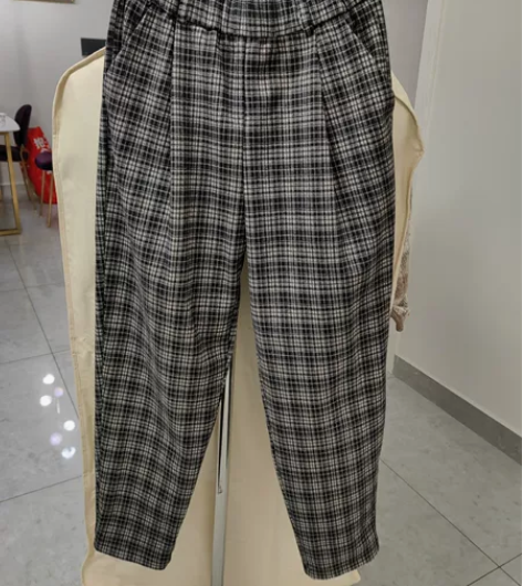 女士秋冬格子萝卜裤休闲裤，s码，几乎全新，...