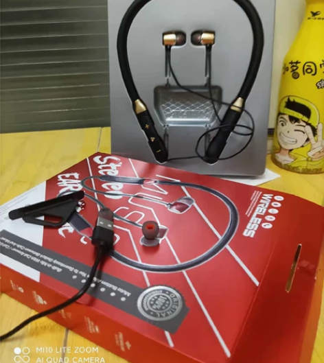 挂脖运动蓝牙耳机（送充电器，一对耳帽）无线...