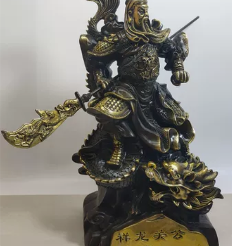 祥龙关公 黄铜仿紫铜鎏金复古工艺 批发¥6...
