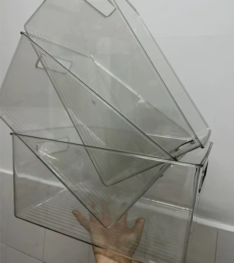 厨房冰箱透明收纳箱零食书箱收纳盒多功能杂物...