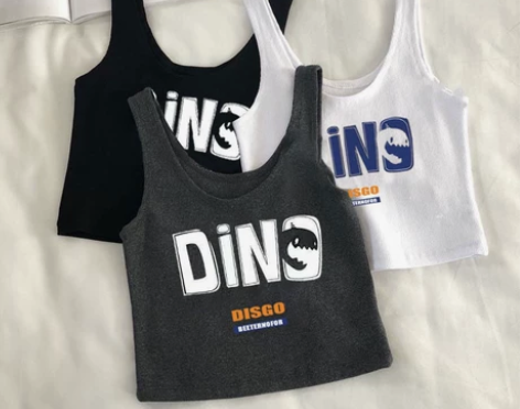 夏季小吊带背心女修身打底无袖印花显瘦外穿短...