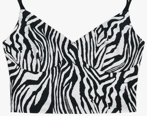 斑马纹吊带小背心网红ins潮百搭外穿内搭打...