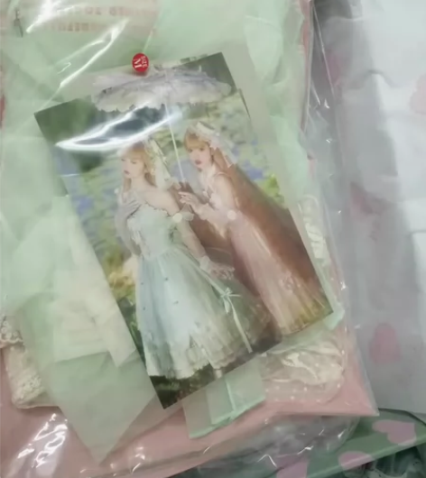 朝花夕拾lo裙粉绿色 M码 全新没穿过 吊...