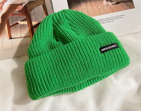 针织毛线帽子 女秋冬季韩版潮牌 百搭日系贴...