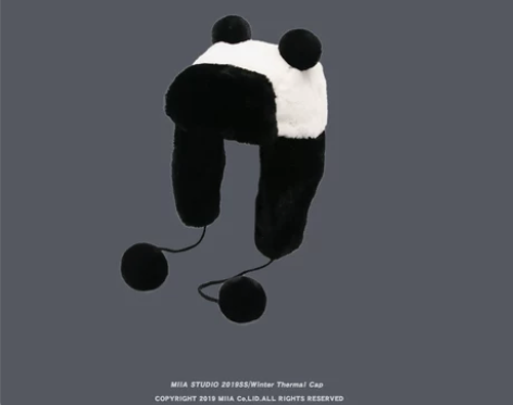 谷爱凌同款熊猫雷锋帽萌系可爱毛绒加绒保暖护...