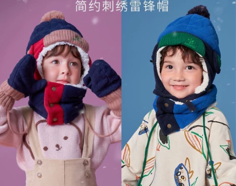 KK树儿童帽子宝宝秋冬季男女童小孩防寒加绒...