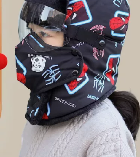 儿童雷锋帽女韩版可爱秋冬季骑车防风帽中童宝...