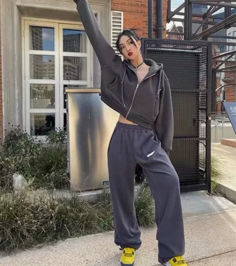 FFSTUDIO加绒卫裤，9新S码灰色(臀...