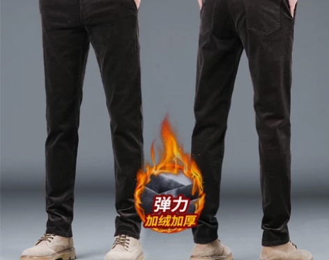 裤子加绒 加厚裤子香港灯芯绒男士休闲裤秋冬...