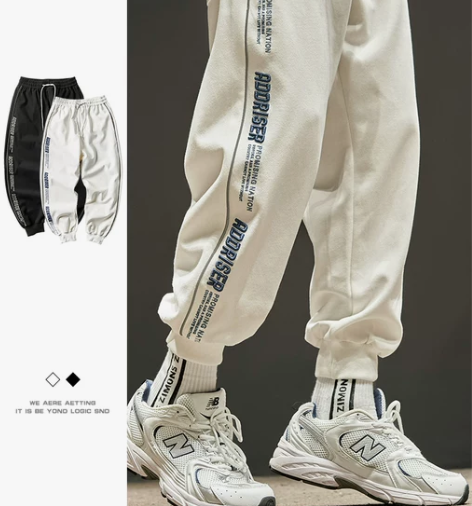 裤子加绒 加绒裤子运动男款冬季白色束脚裤男...