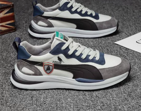 时尚透气运动鞋2023新款秋季男士潮鞋厚鞋...