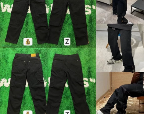 必入款 22FW 黑色浮雕工装牛仔裤 感兴...