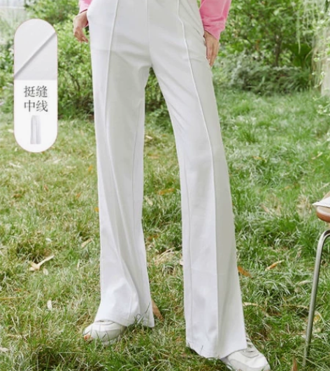 红袖牌子宽松阔腿裤薄款秋2021新款女装侧...