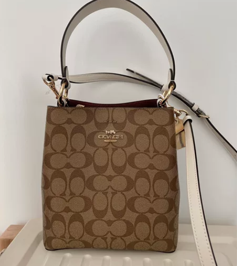 【全新】coach蔻驰奥莱款女士棕色印花水...