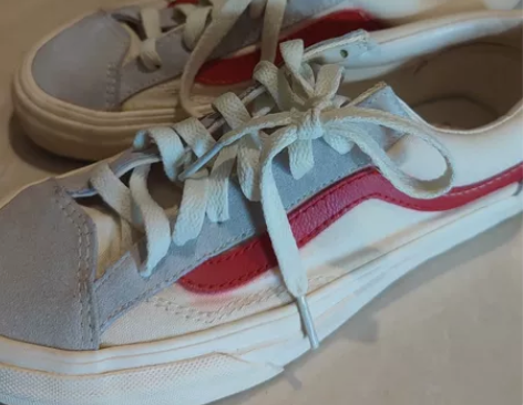 闲置编号『001』vans正品红色低帮帆布...