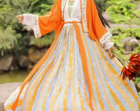 玉术原创汉服女七月宋制齐腰儒裙对襟春夏日常...