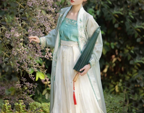 桔屿【梨花先雪】宋制对襟长衫褙子褶裙汉服 ...