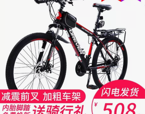永久牌山地自行车男士上班骑变速成年女轻便跑...