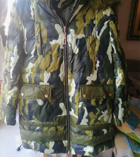 迷彩服羽绒服胸围100公分衣长75公分 感...