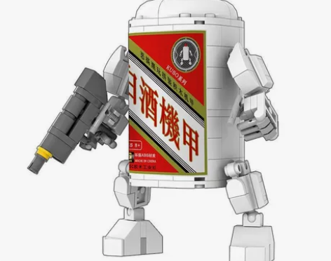 日骎原创设计 拼装颗粒积木MOC白酒机甲恶...