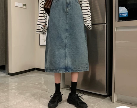 牛仔裙半身裙女中长款裙子新款夏季韩版高腰a...