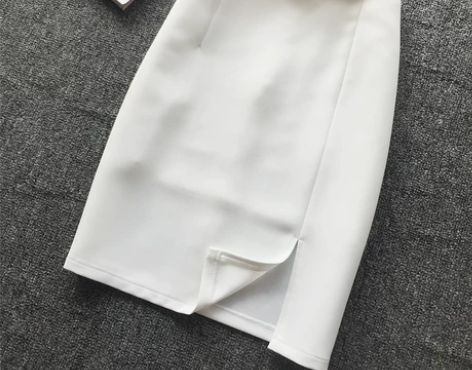 前侧开叉一步裙夏季包臀裙气质中裙百搭显瘦通...