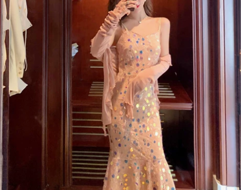 仙女鱼尾裙显瘦气质维多利亚复古裙子人鱼姬仙...