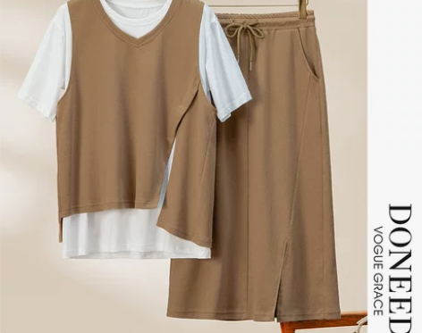 休闲时尚半身裙套装女夏2022年新款运动风...