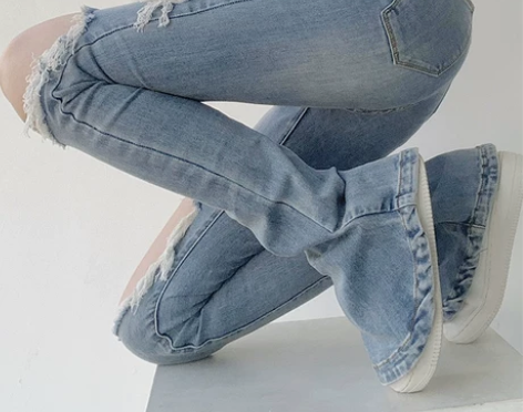 辣妹裤子欧美小众设计感炸街马蹄喇叭裤显瘦紧...