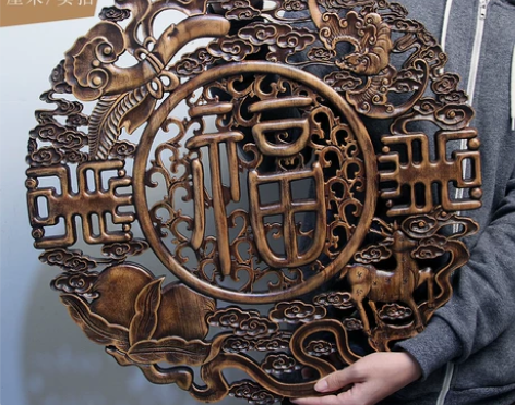 东阳木雕挂件香樟木头雕刻画工艺品中式客厅艺...