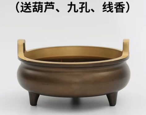 纯铜香炉大号宣德炉家用供奉线香炉复古茶道香...